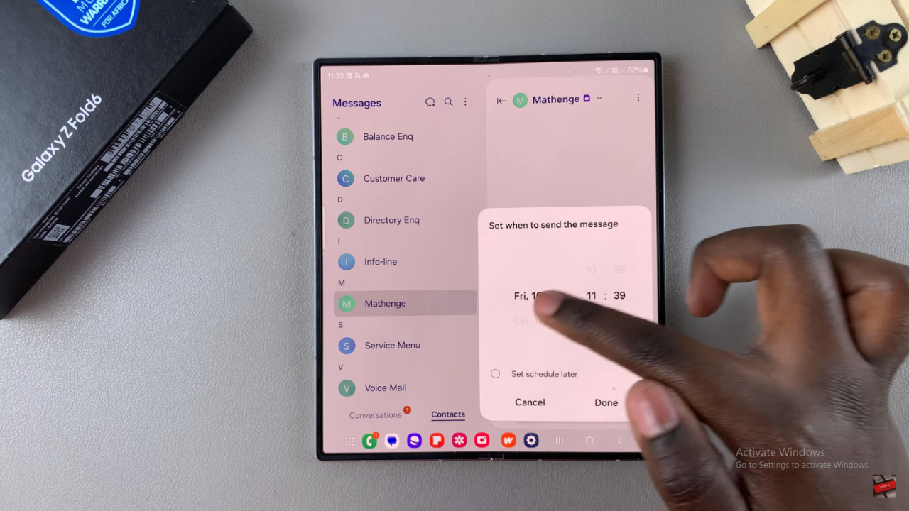 Schedule Text Messages In Samsung Galaxy Z Fold 6