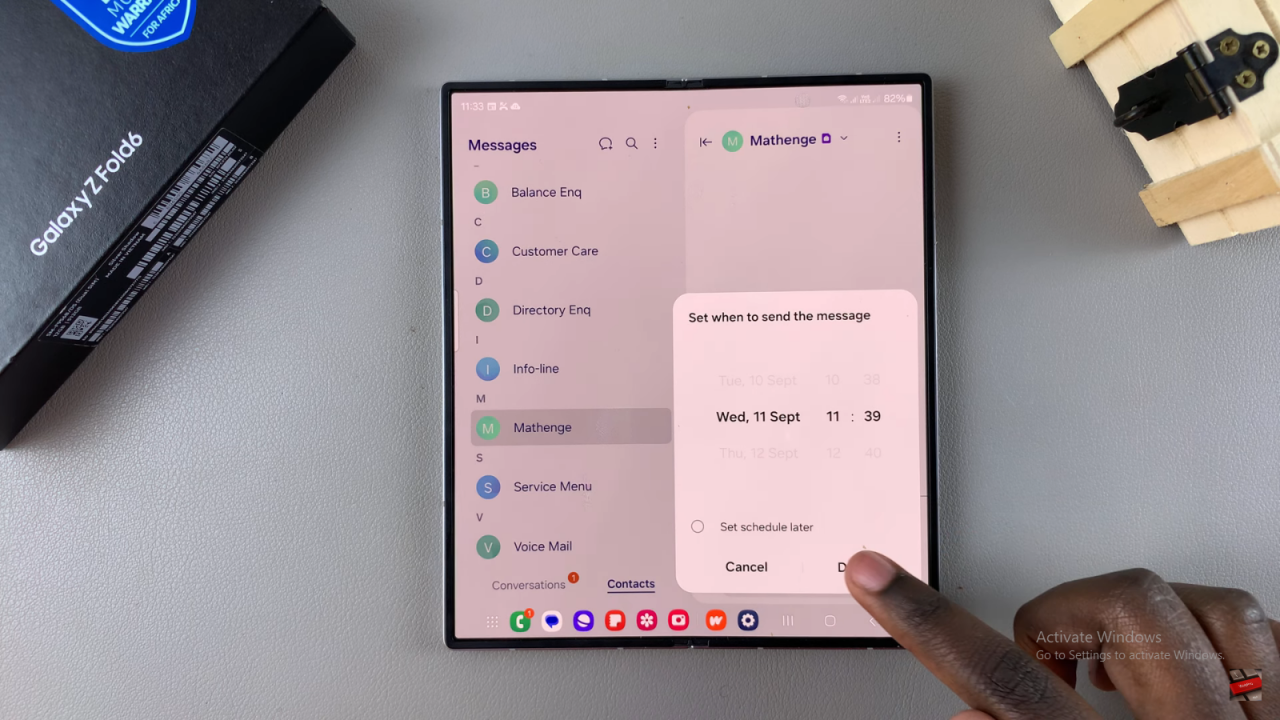 Schedule Text Messages In Samsung Galaxy Z Fold 6