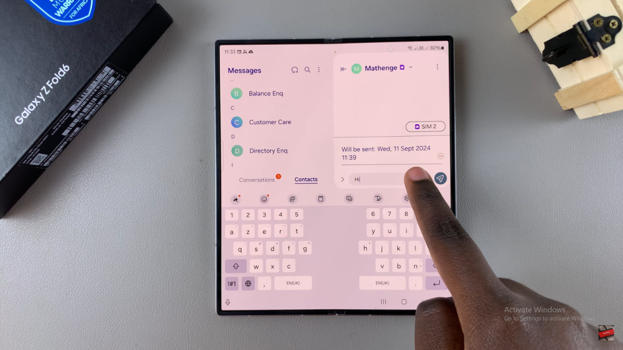 Schedule Text Messages In Samsung Galaxy Z Fold 6