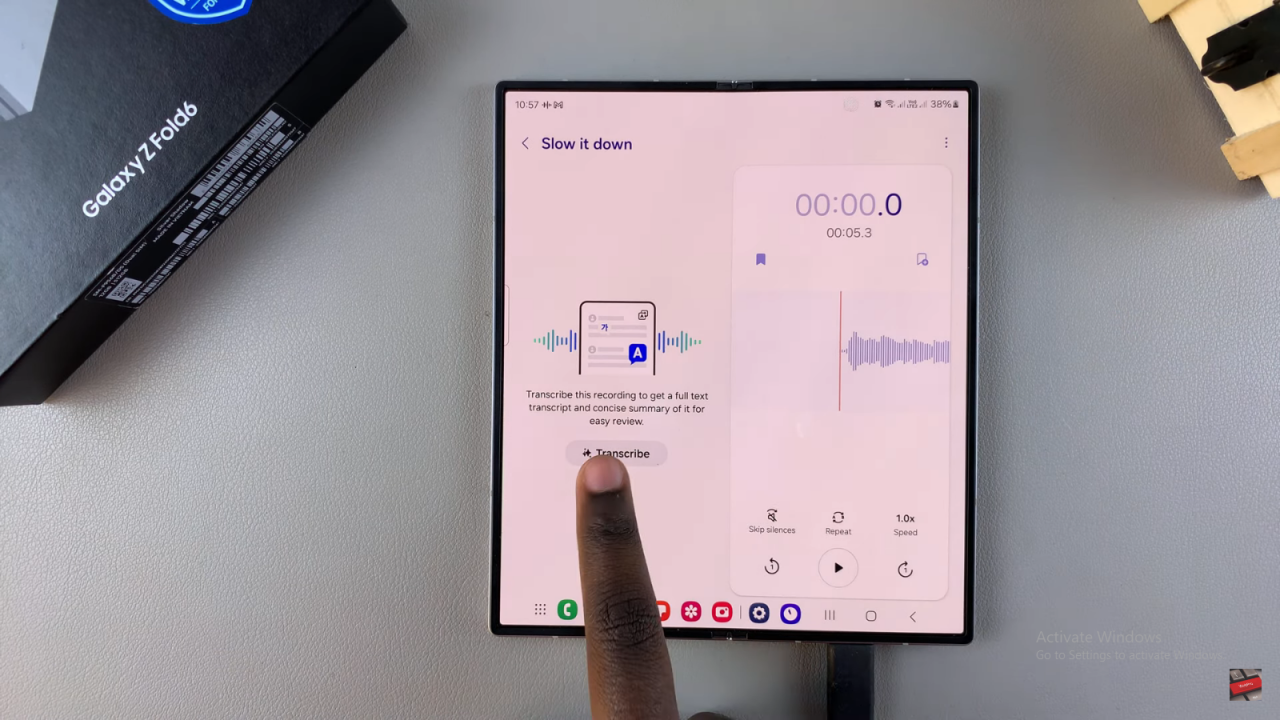 Transcribe Voice Recordings On Samsung Galaxy Z Fold 6