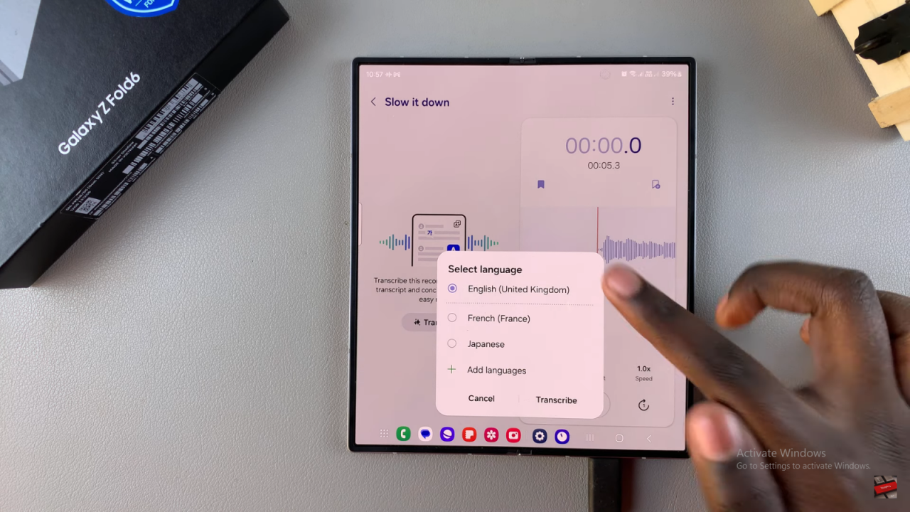 Transcribe Voice Recordings On Samsung Galaxy Z Fold 6