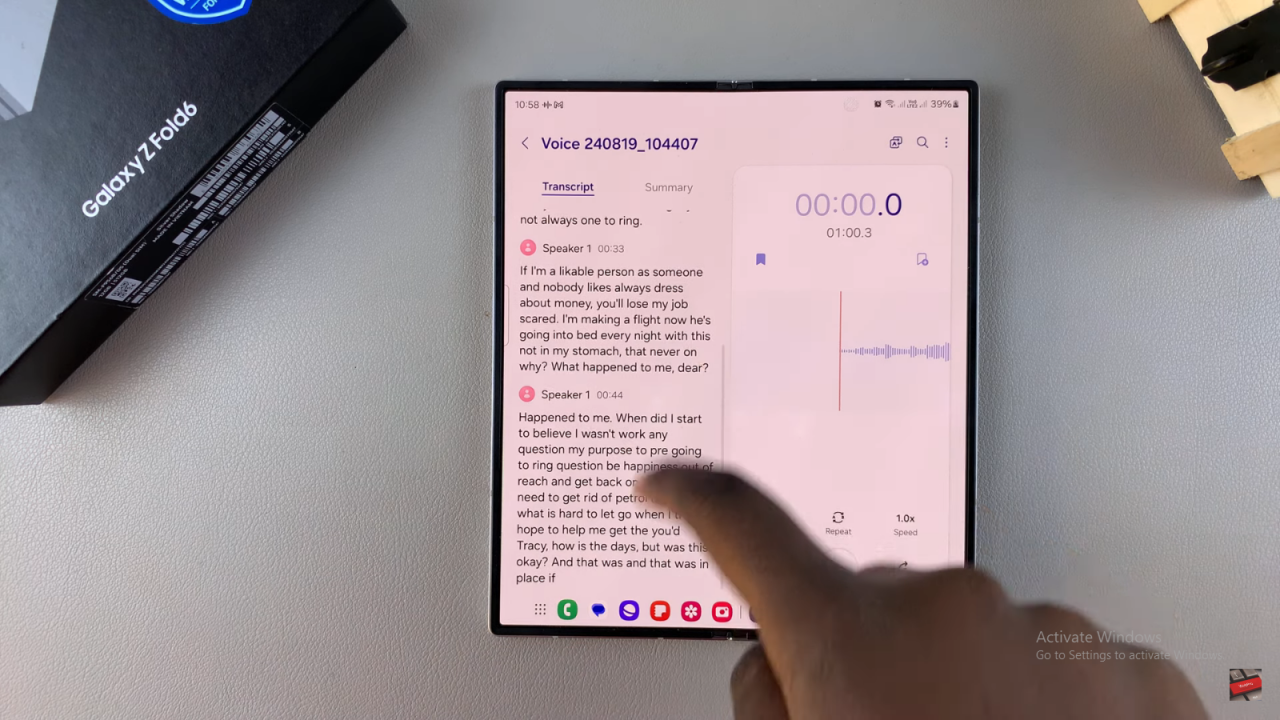 Transcribe Voice Recordings On Samsung Galaxy Z Fold 6