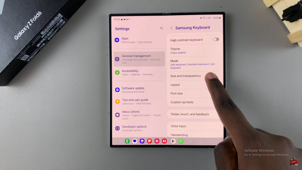 Change Keyboard Size On Samsung Galaxy Z Fold 6