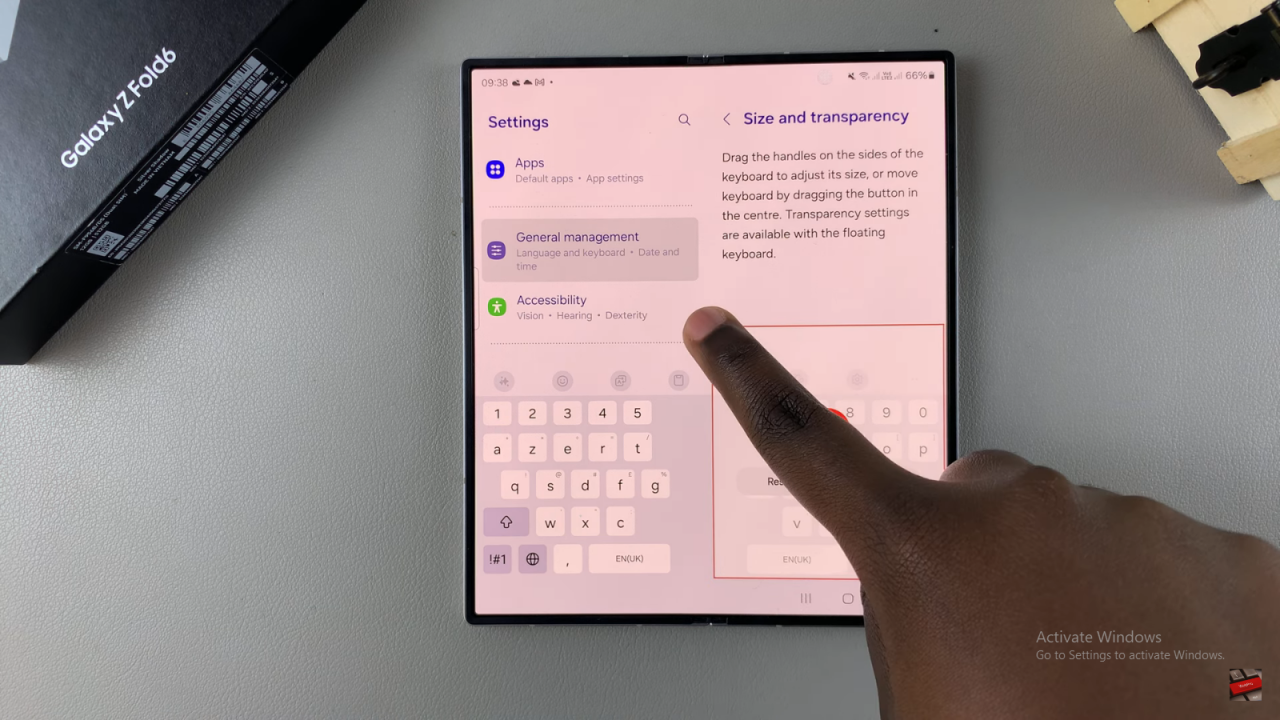 Change Keyboard Size On Samsung Galaxy Z Fold 6