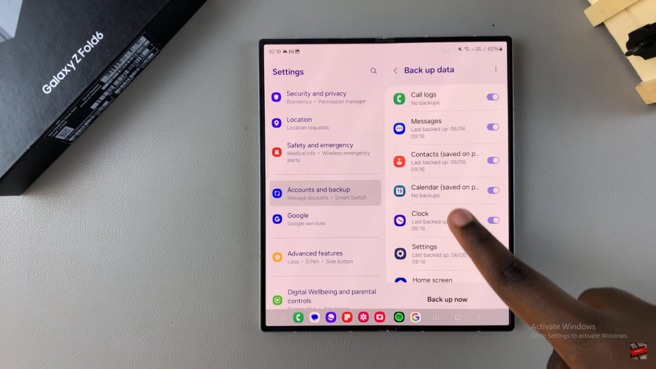 Back Up Samsung Galaxy Z Fold 6