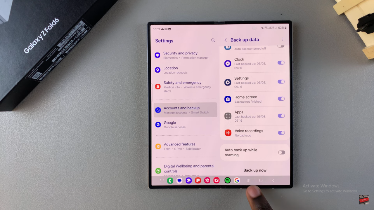 Back Up Samsung Galaxy Z Fold 6