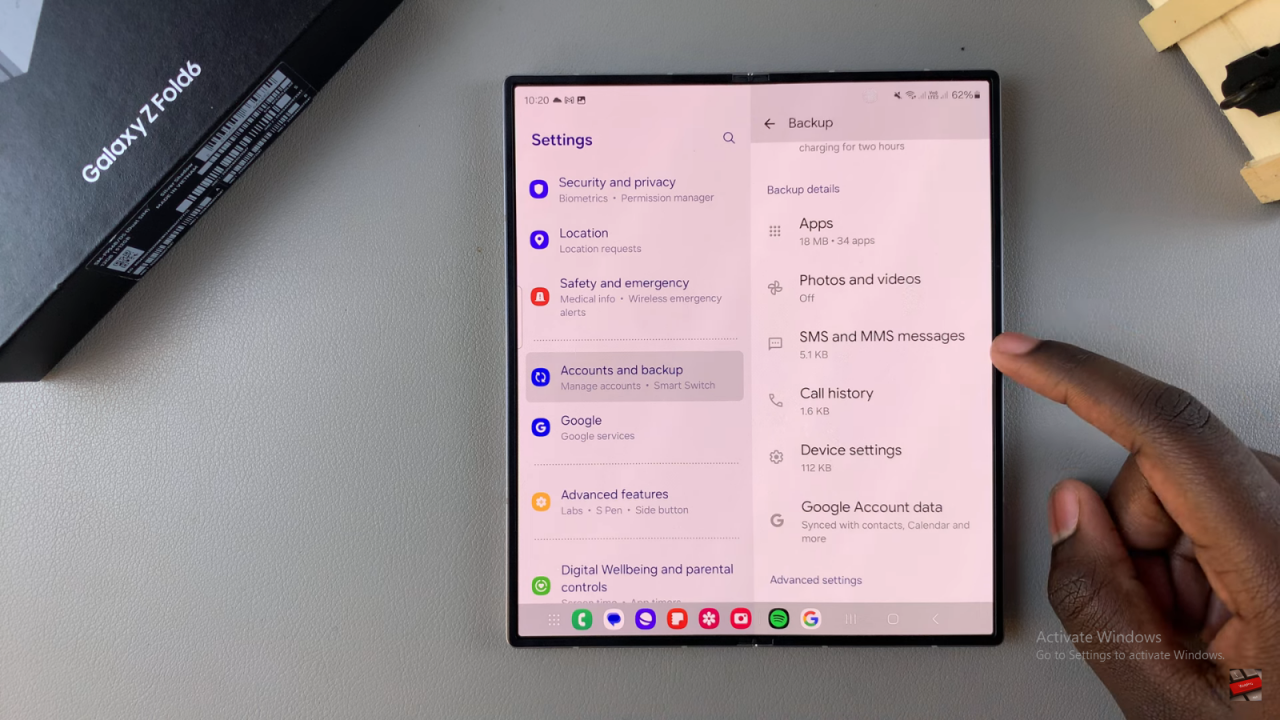 Back Up Samsung Galaxy Z Fold 6