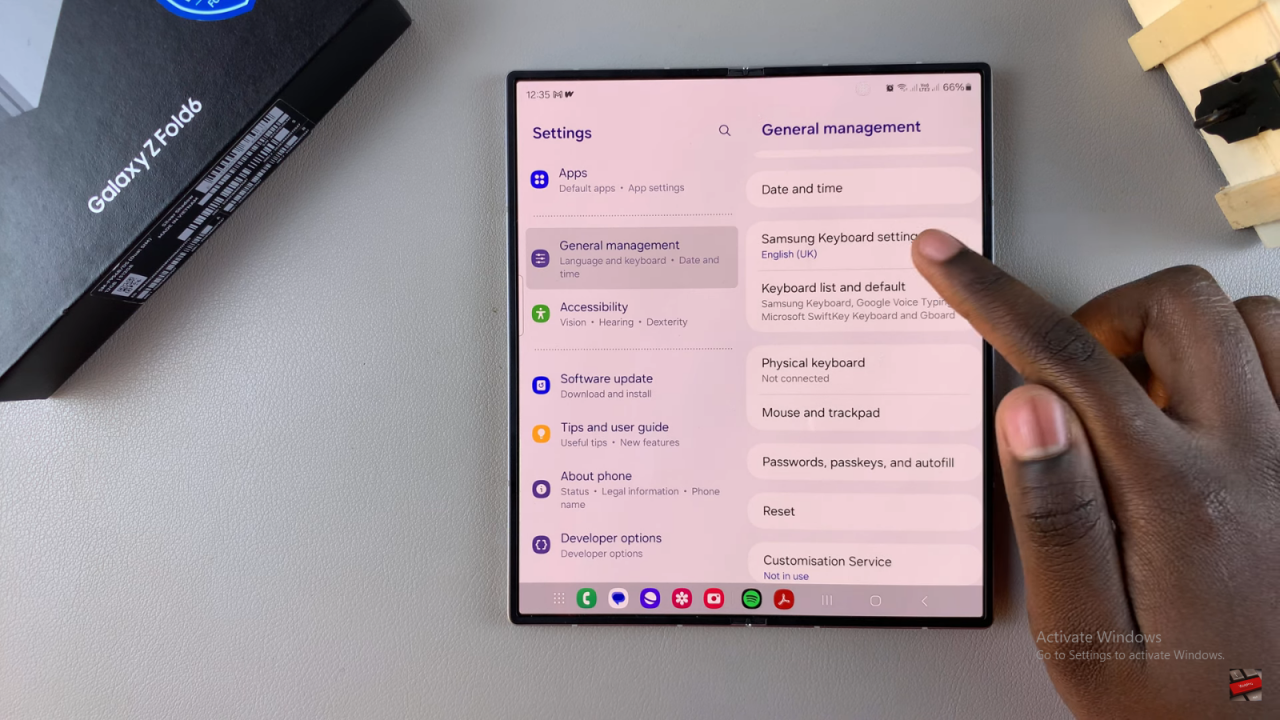 Reset Keyboard To Default Settings On Samsung Galaxy Z Fold 6