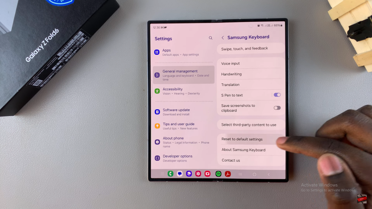 Reset Keyboard To Default Settings On Samsung Galaxy Z Fold 6