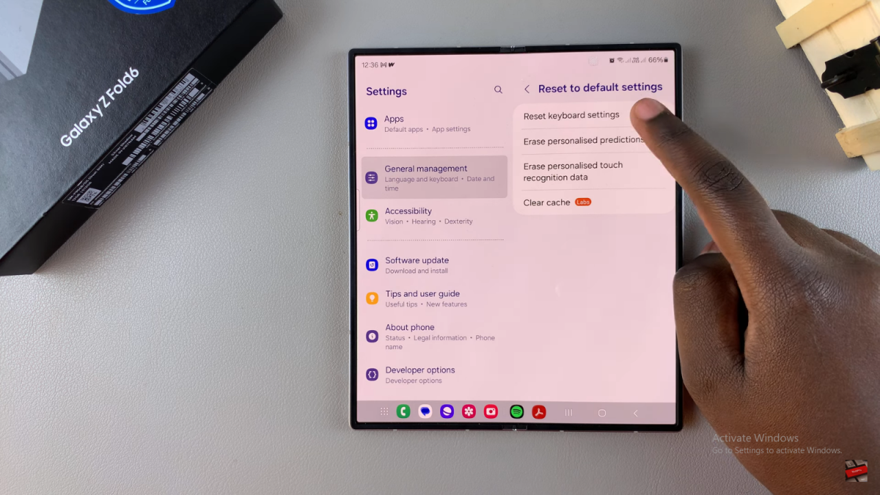 Reset Keyboard To Default Settings On Samsung Galaxy Z Fold 6