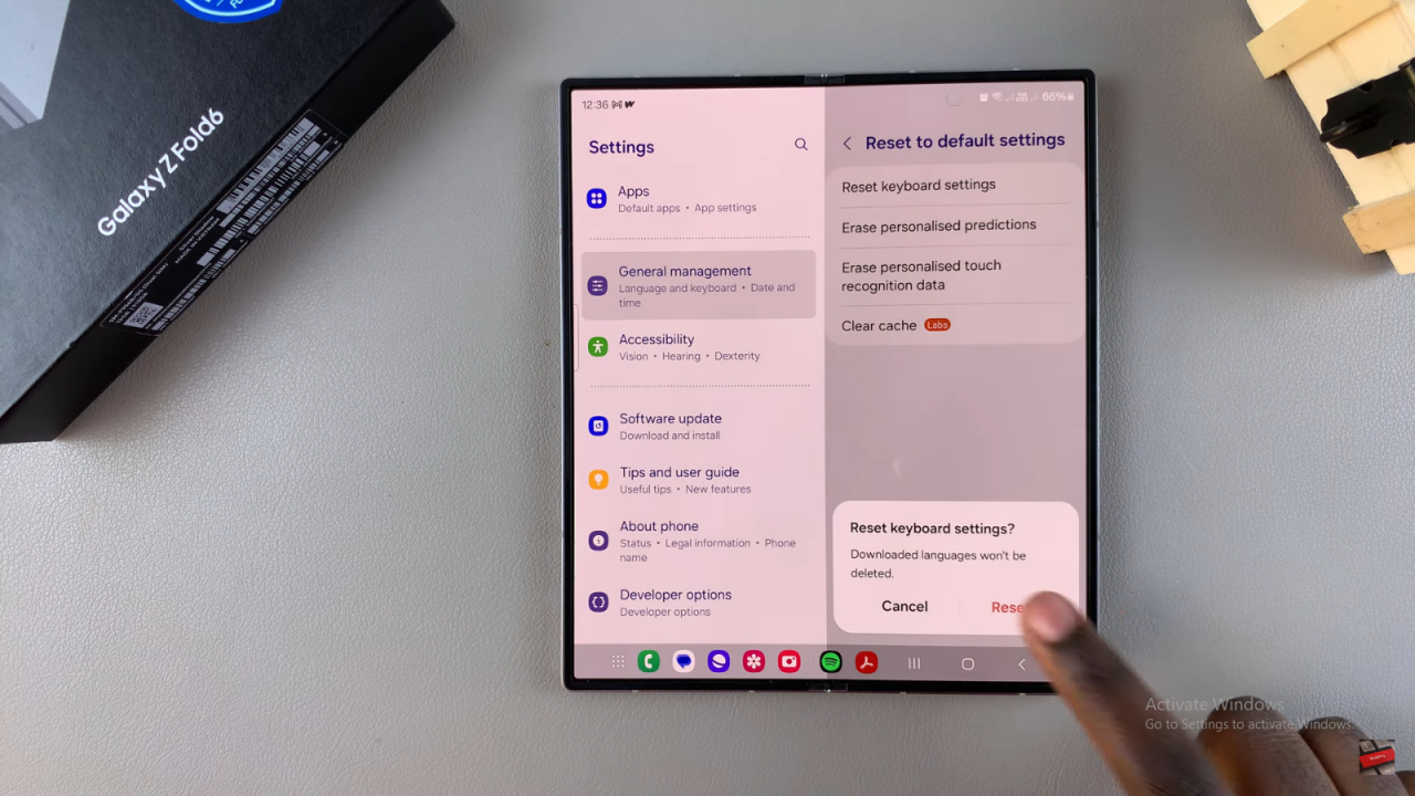 Reset Keyboard To Default Settings On Samsung Galaxy Z Fold 6