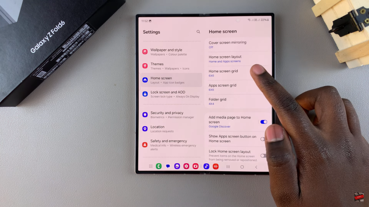 Change Grid Size Of Home Screen & Apps Screen On Samsung Galaxy Z Fold 6