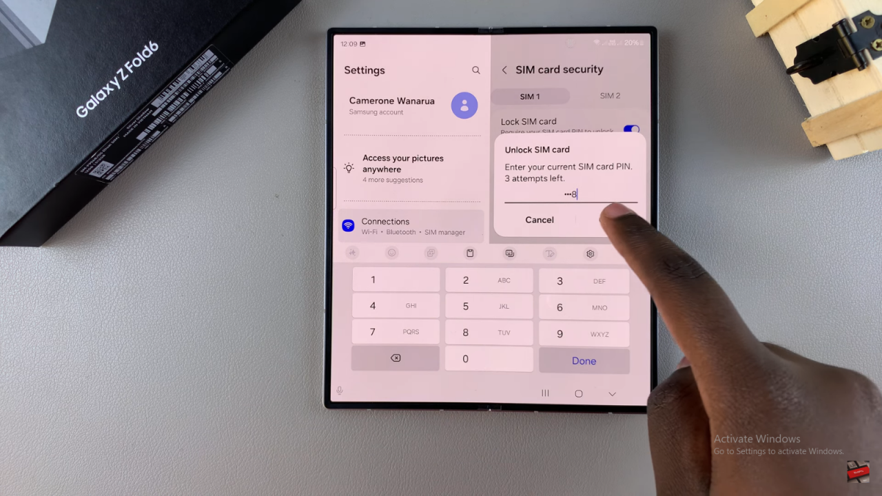 Remove SIM PIN On Samsung Galaxy Z Fold 6