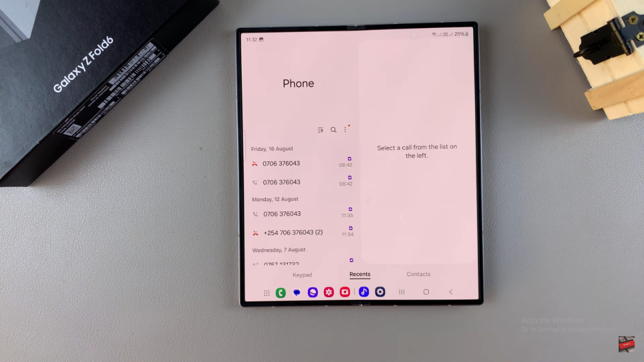 View Total Call Time On Samsung Galaxy Z Fold 6