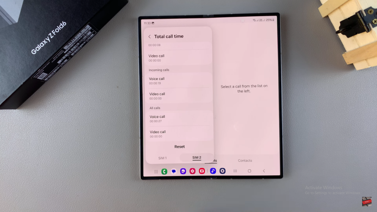 View Total Call Time On Samsung Galaxy Z Fold 6