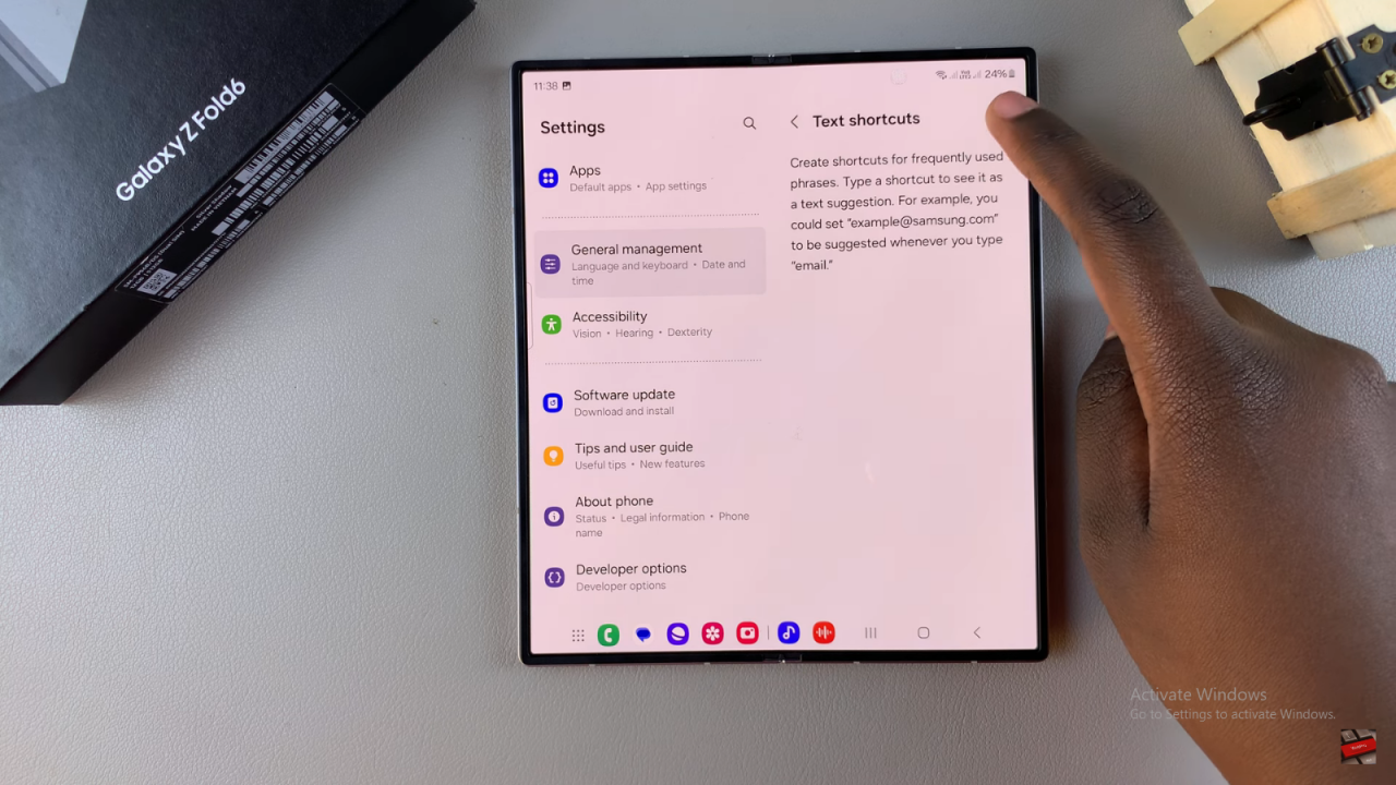  Add Text Shortcuts On Keyboard On Samsung Galaxy Z Fold 6