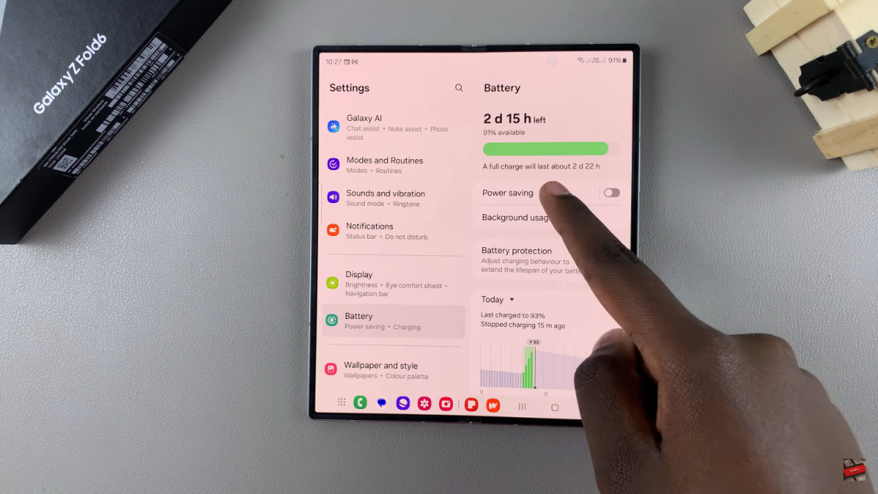 Turn Power Saving Mode On/Off On Samsung Galaxy Z Fold 6