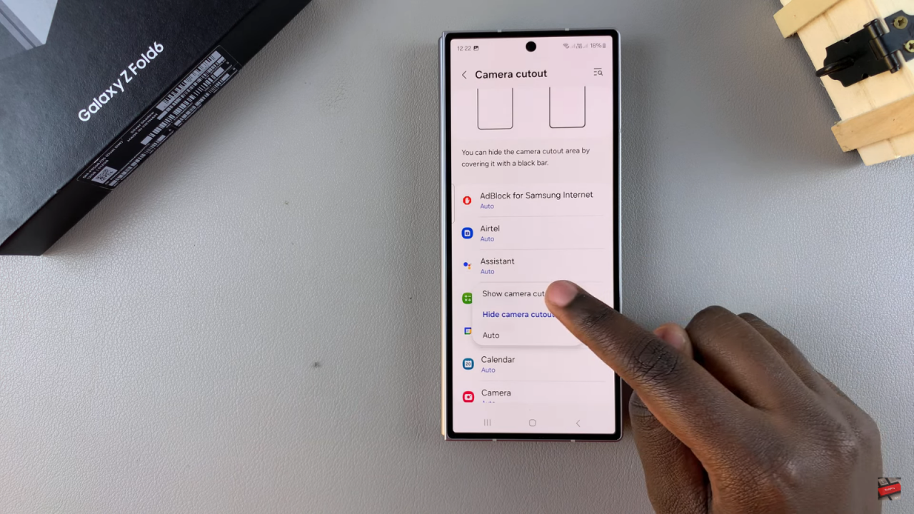 Hide Camera Cut Out On Samsung Galaxy Z Fold 6