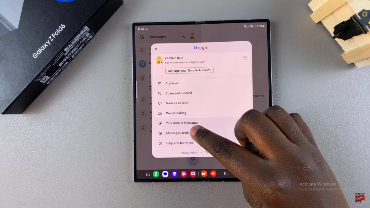  Enable/ Disable Outgoing Message Sound On Samsung Galaxy z Fold 6