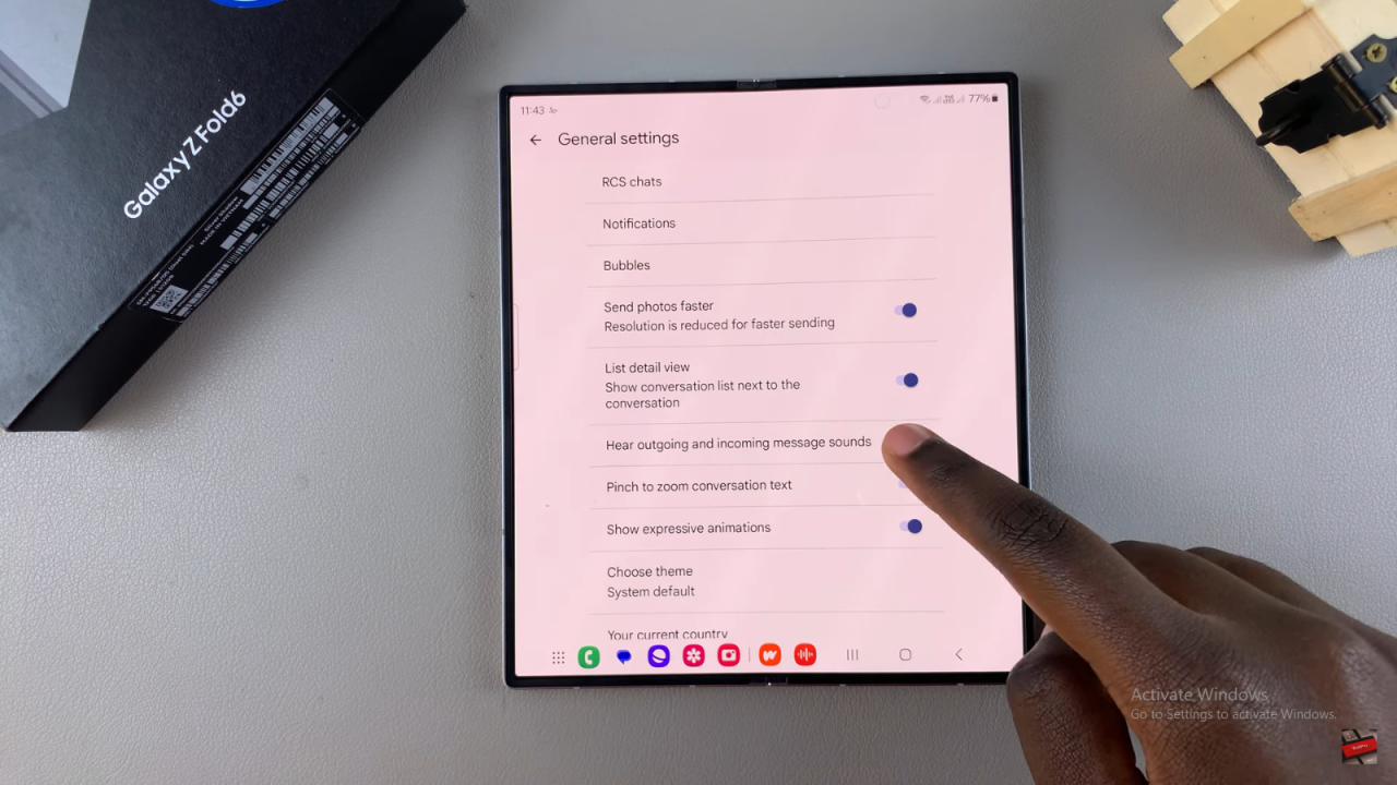  Enable/ Disable Outgoing Message Sound On Samsung Galaxy z Fold 6