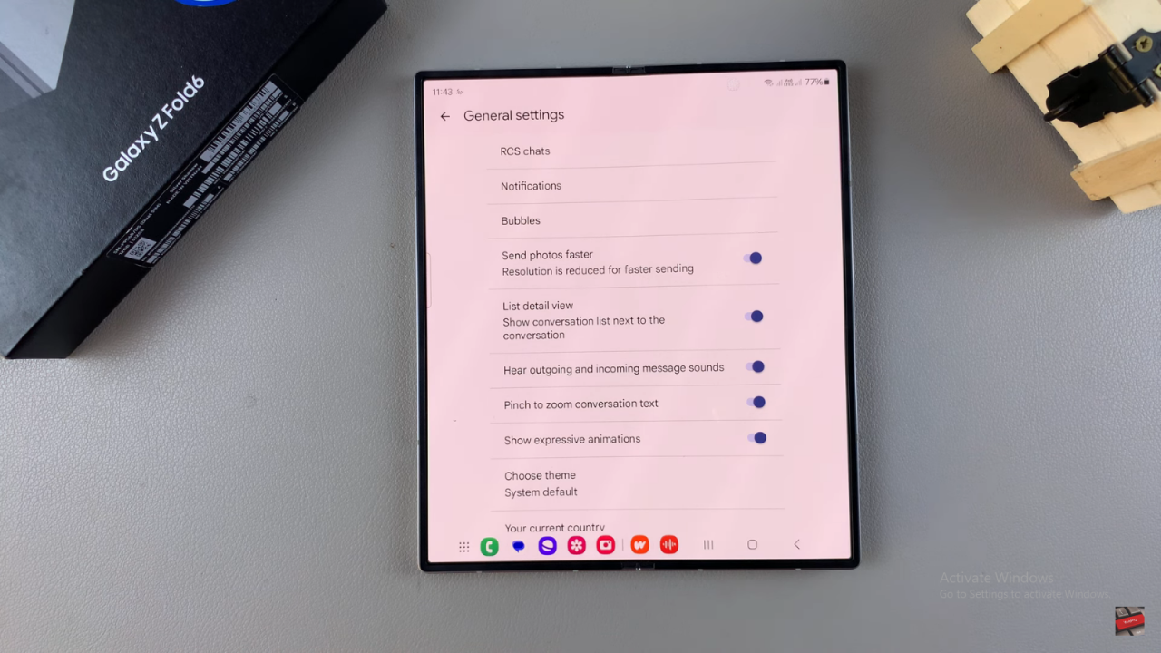  Enable/ Disable Outgoing Message Sound On Samsung Galaxy z Fold 6