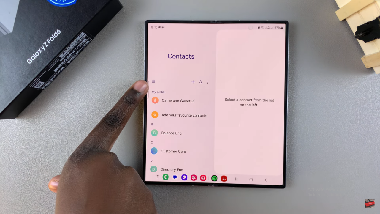 Sort Contacts By First/Last Name On Samsung Galaxy Z Fold 6