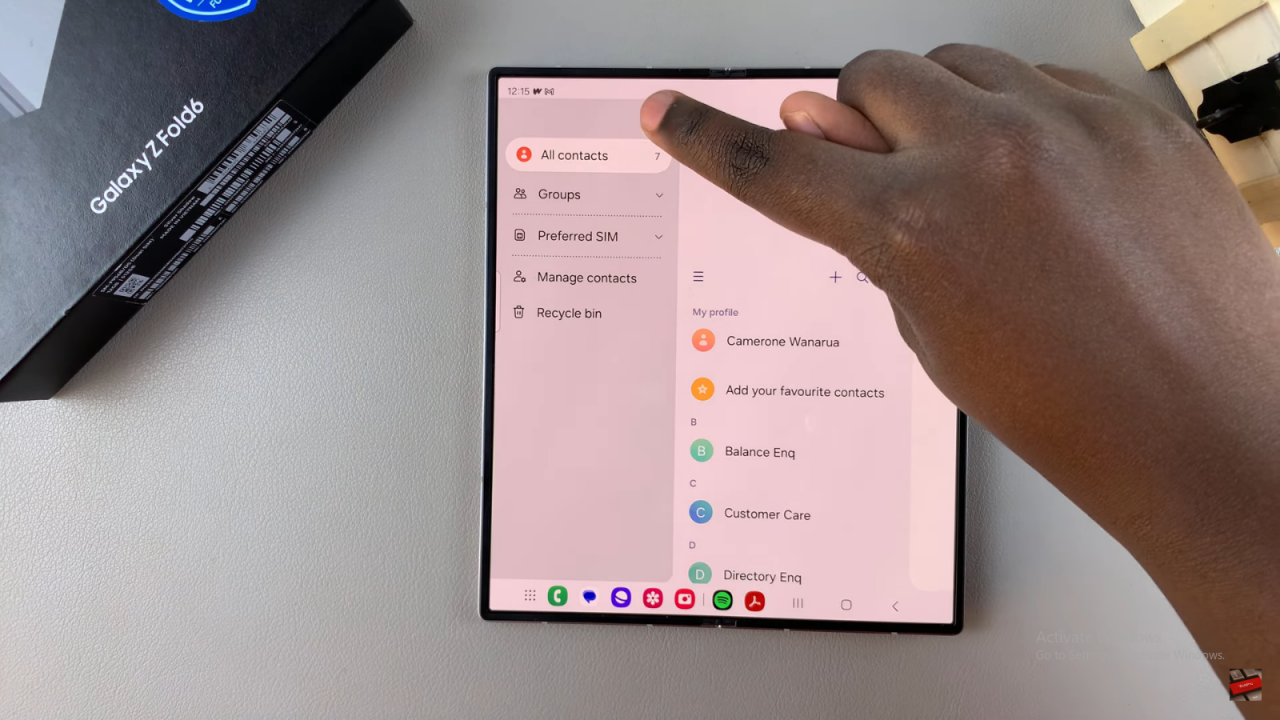 Sort Contacts By First/Last Name On Samsung Galaxy Z Fold 6