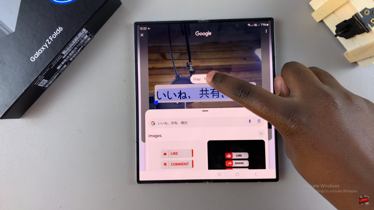 Translate Text On Images On Samsung Galaxy Z Fold 6
