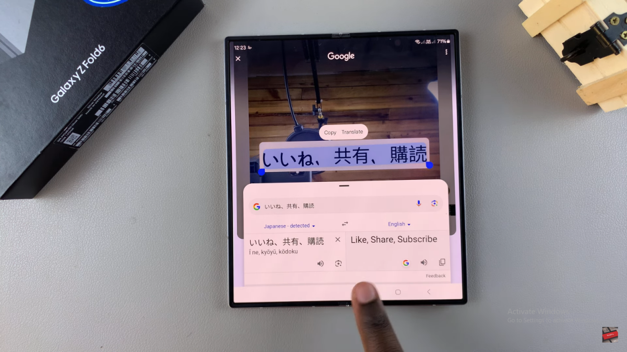 Translate Text On Images On Samsung Galaxy Z Fold 6