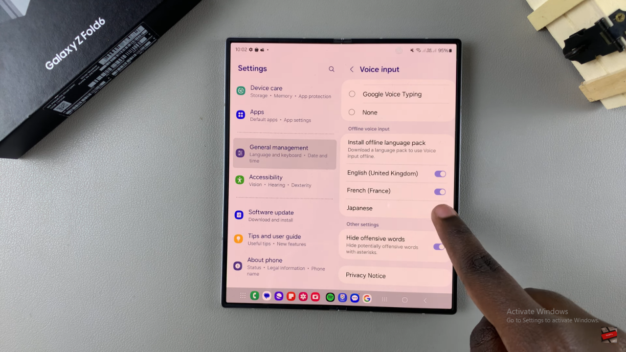 Enable Voice Input Speech to Text On Samsung Galaxy Z Fold 6