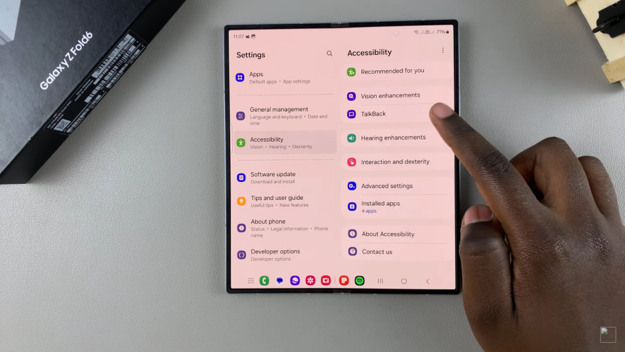 Enable TalkBack On Samsung Galaxy Z Fold 6