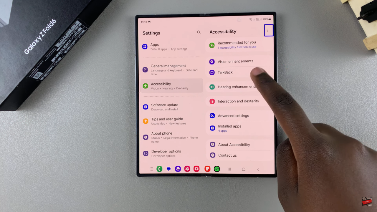  Disable TalkBack On Samsung Galaxy Z Fold 6