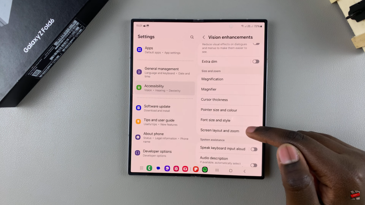 Change Screen Layout On Samsung Galaxy Z Fold 6