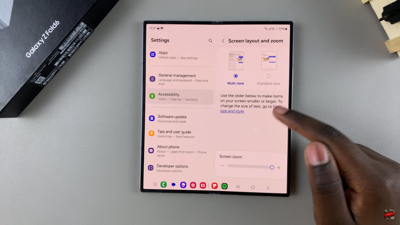 Change Screen Layout On Samsung Galaxy Z Fold 6