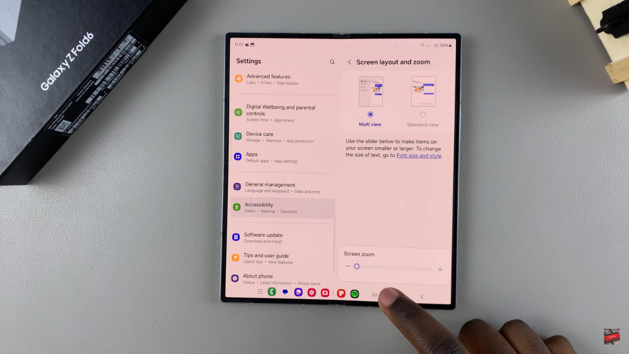 Change Screen Layout On Samsung Galaxy Z Fold 6