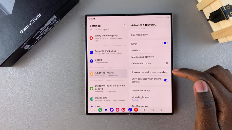 Screenshots and Screen Recordings On Samsung Galaxy Z  Fold 6