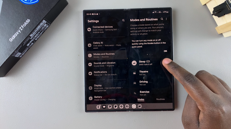 Sleep Mode On Galaxy Z Fold 6