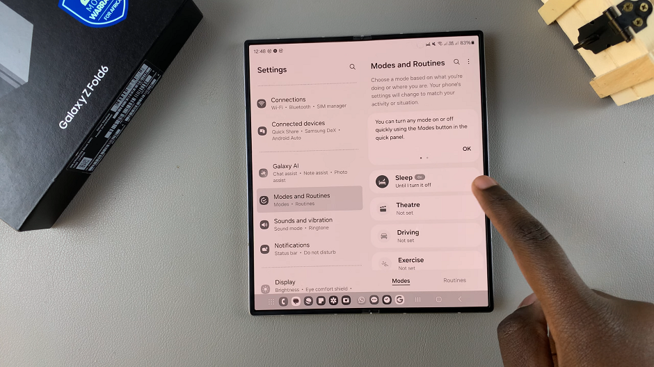 Sleep Mode On Galaxy Z Fold 6