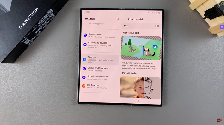 Turn AI Photo Editor Off On Samsung Galaxy Z Fold 6