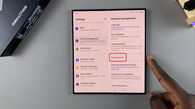 Turn On Automatic Date & Time On Samsung Galaxy Z Fold 6