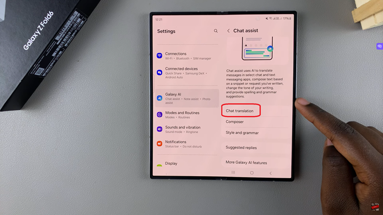 Turn Chat Translate On or Off On Samsung Galaxy Z Fold 6