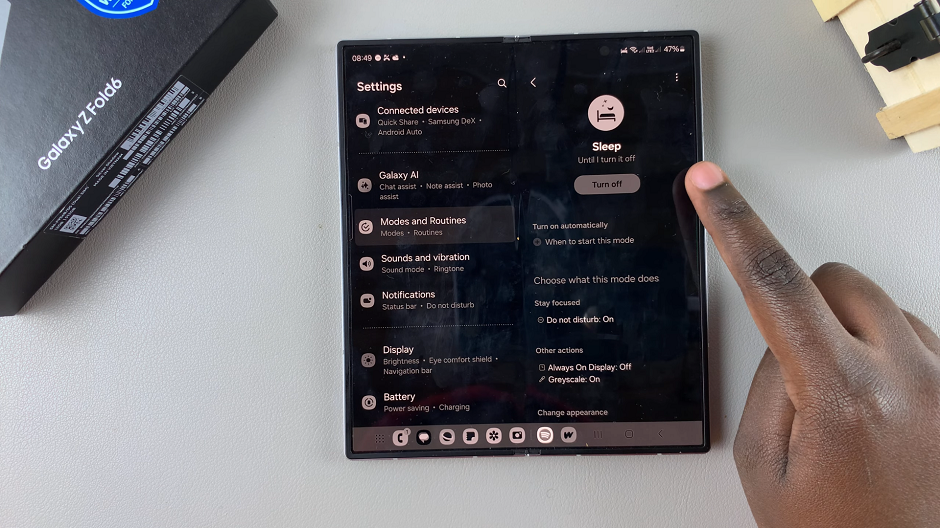 Disable Sleep Mode On Galaxy Z Fold 6