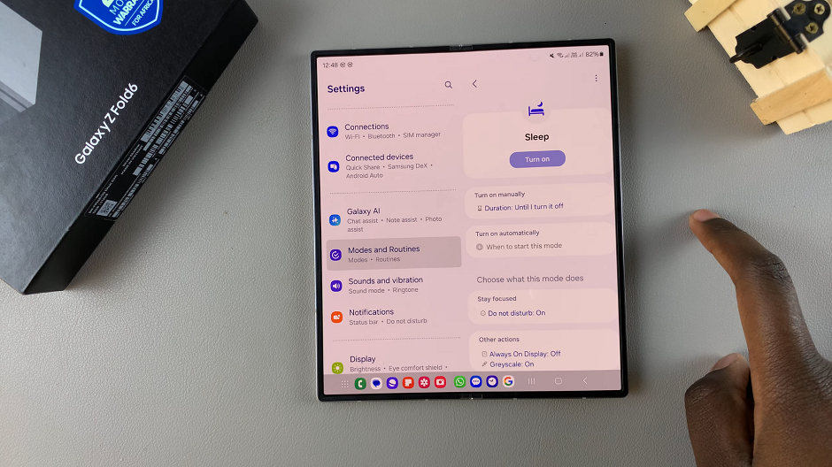 Turn On Sleep Mode On Galaxy Z Fold 6