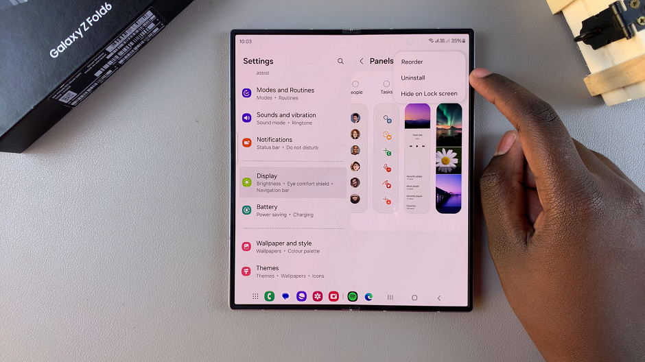 Uninstall Edge Panels On Samsung Galaxy Z Fold 6