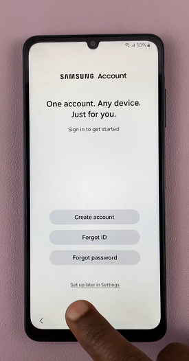 Set Up Samsung Account Later On Samsung Galaxy A06