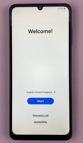 Galaxy A06 Welcome Screen