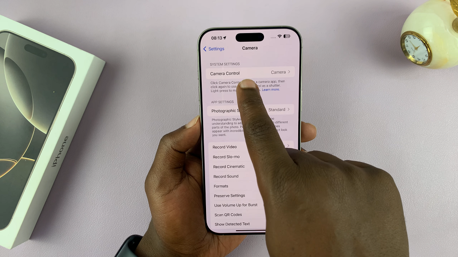 Camera Control Settings On iPhone 16