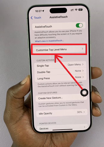 How To Customise Top Level Menu On iPhone