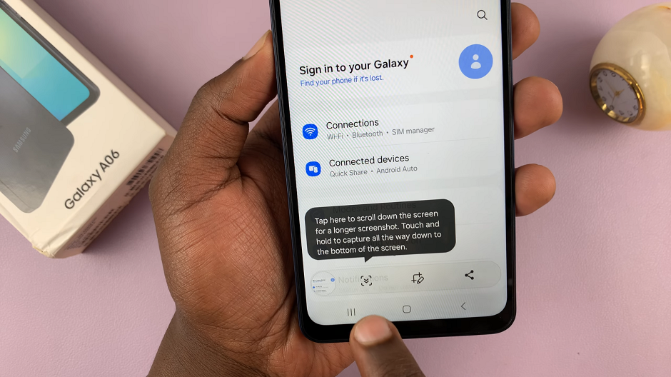 How To Take Scrolling Screenshots On Samsung Galaxy A06