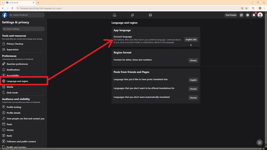 How To Change Language On Facebook